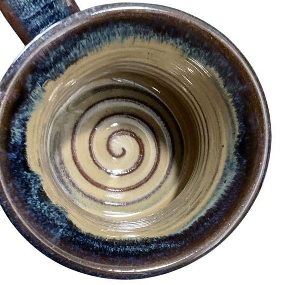 Kings Pottery Seagrove NC  14 oz Stoneware studio pottery Glazed Drip Mug 2016 - Picture 6 of 10